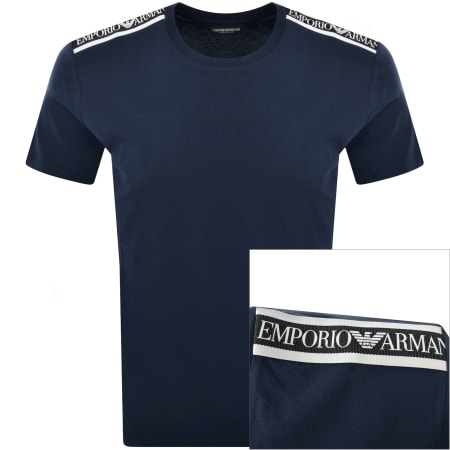 Tシャツ・カットソー EMPORIO ARMANI Men T Shirts EM000943AF10762FB258 BLUE Emporio Armani Embossed Logo Cotton T-shirt | Blue | FARFETCH